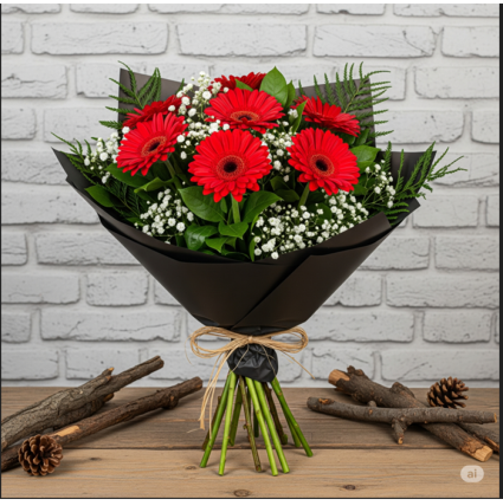 Kırmızı Gerbera Buketi